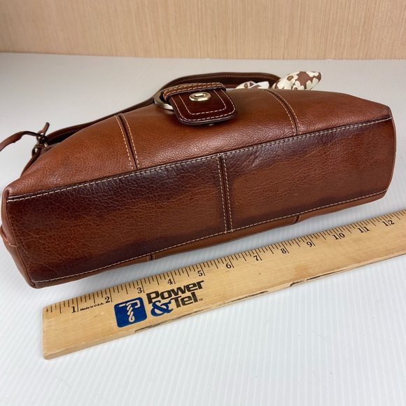 Etienne Aigner Horseshoe Leather Shoulder Bag Cognac Brown Equestrian - Picture 14 of 16